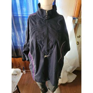 Reebok Vintage Blue Purple Half Zip Sz M Windbreaker Jacket Pockets Long sleeve